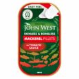 John West Mackerel Fillets in Tomato Sauce 115g canned fish omega 3 meal