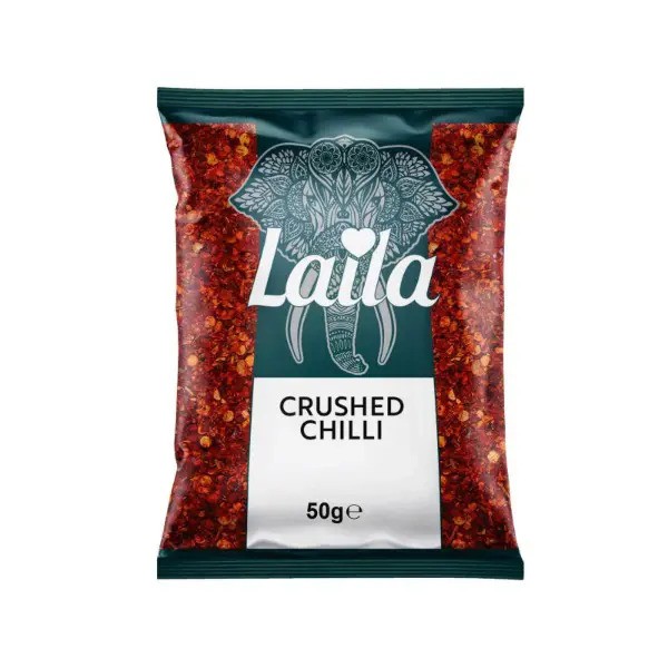 Laila Crushed Chilli 50g single pack dried red chilli flakes seasoning spice