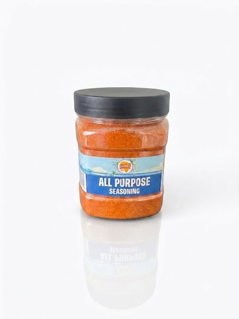 Jumbo All Purpose Seasoning 700g Halal-certified savoury seasoning powder in a large resealable tub for African and everyday cooking.